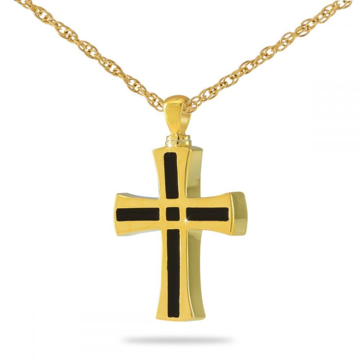 Men's Cross Chain Link Gold Steel Keepsake
